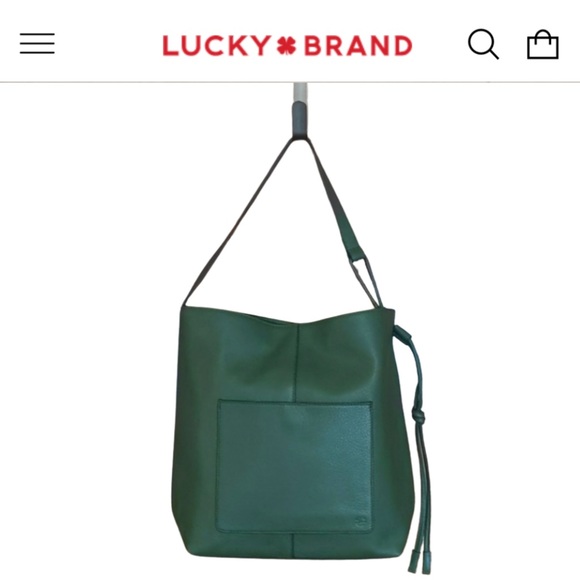 Lucky Brand Handbags - EUC Lucky Brand 🍀 Green Leather Shoulder Purse Tote Hobo Bag